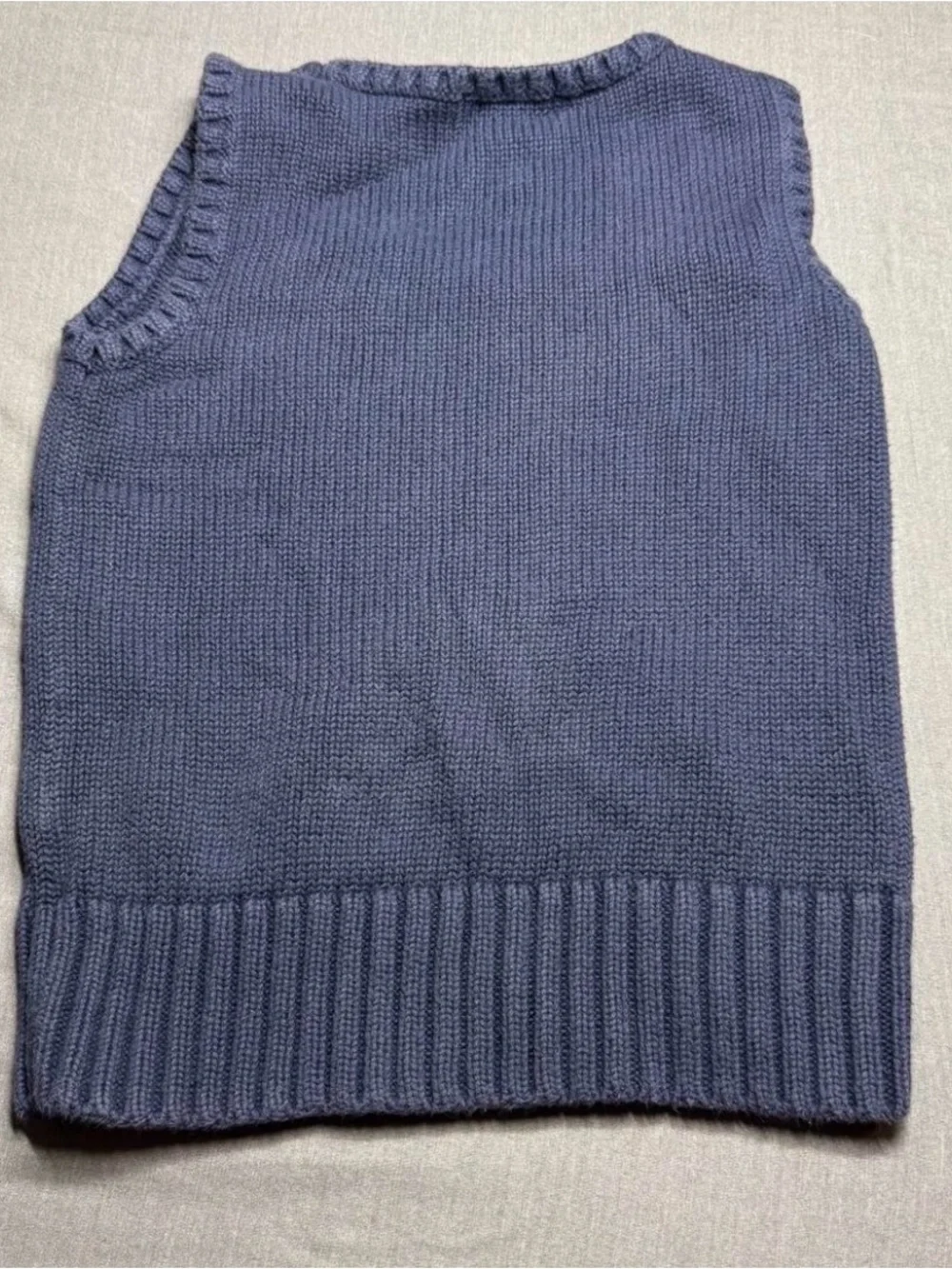 Ralph Lauren Navy Knit Sleeveless Sweater Vest with Pink Pony Logo